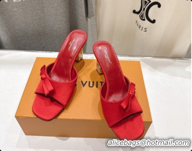Top Grade Louis Vuitton LV Cube Mule in Red Satin Pre-Fall 6073036 2026
