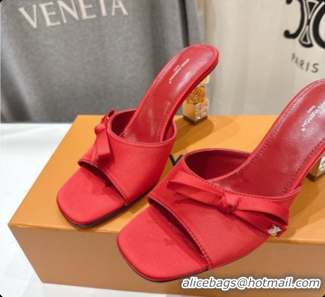 Top Grade Louis Vuitton LV Cube Mule in Red Satin Pre-Fall 6073036 2026