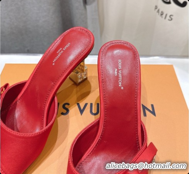 Top Grade Louis Vuitton LV Cube Mule in Red Satin Pre-Fall 6073036 2026