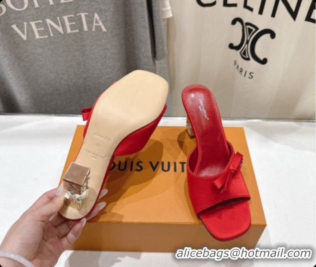 Top Grade Louis Vuitton LV Cube Mule in Red Satin Pre-Fall 6073036 2026