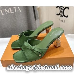 Purchase Louis Vuitton LV Cube Mule in Green Satin Pre-Fall 6073038 2026