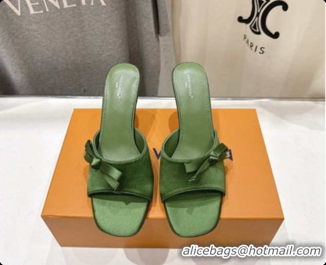 Purchase Louis Vuitton LV Cube Mule in Green Satin Pre-Fall 6073038 2026