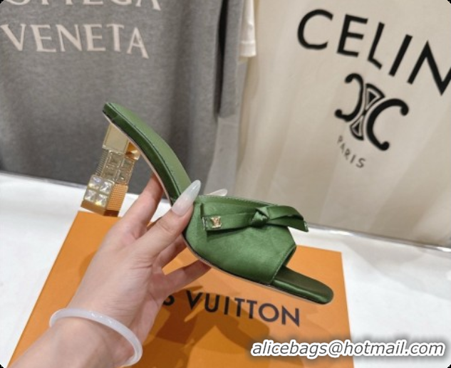 Purchase Louis Vuitton LV Cube Mule in Green Satin Pre-Fall 6073038 2026
