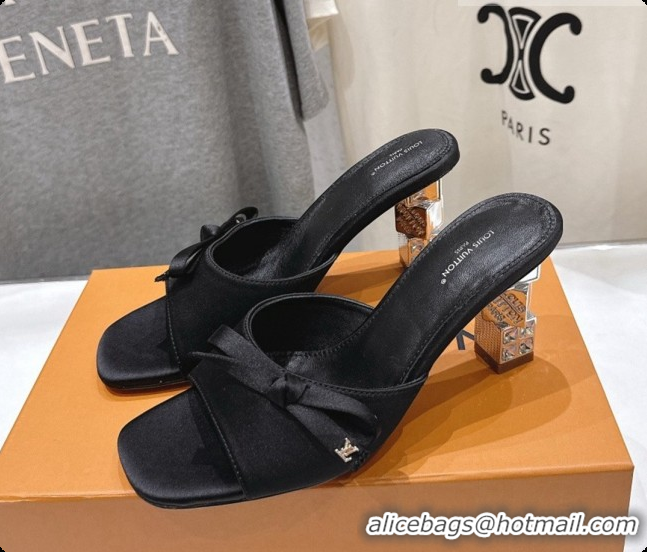 Duplicate Louis Vuitton LV Cube Mule in Black Satin Pre-Fall 6073041 2026
