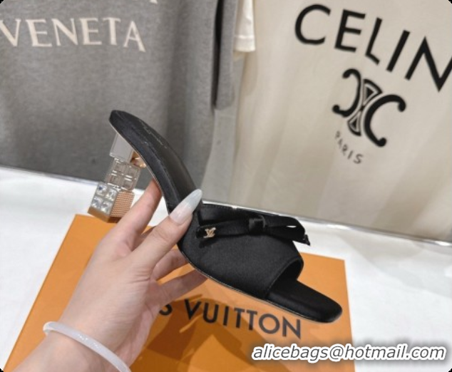 Duplicate Louis Vuitton LV Cube Mule in Black Satin Pre-Fall 6073041 2026