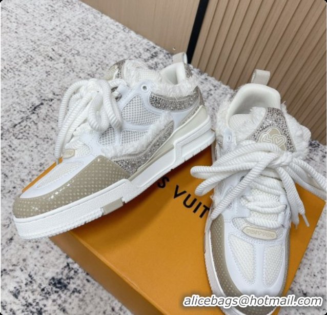 Buy Discount Louis Vuitton LV Skate Sneaker in Beige Mix of Materials LV073042 White 2026