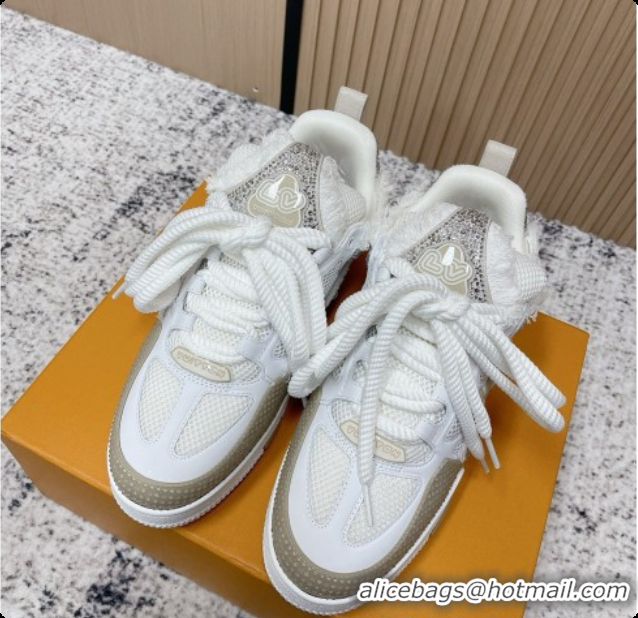 Buy Discount Louis Vuitton LV Skate Sneaker in Beige Mix of Materials LV073042 White 2026