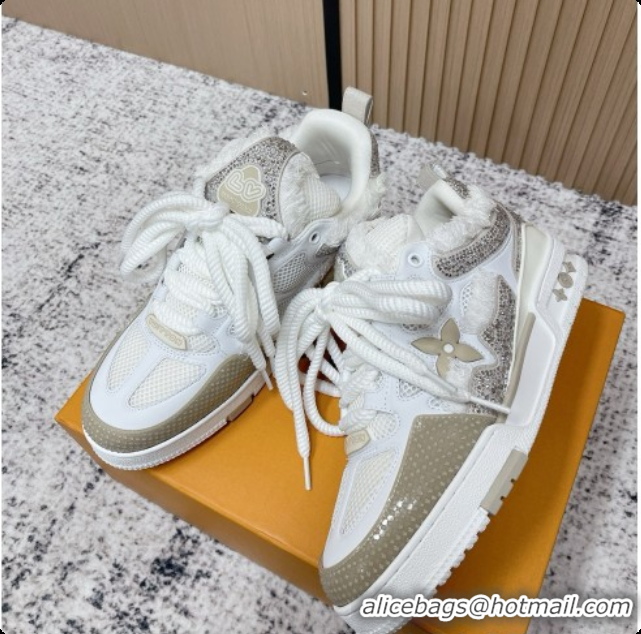 Buy Discount Louis Vuitton LV Skate Sneaker in Beige Mix of Materials LV073042 White 2026