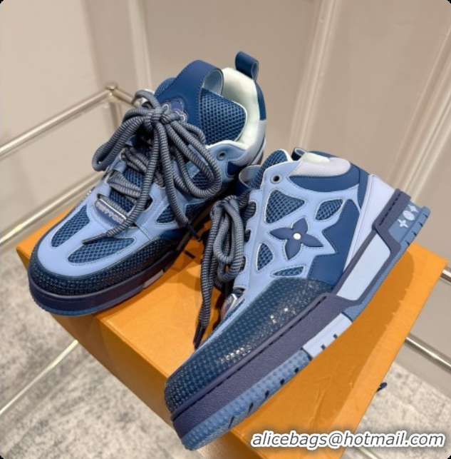 Stylish Louis Vuitton LV Skate Sneaker in Beige Mix of Materials LV073043 Blue 2026