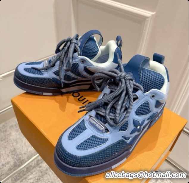 Stylish Louis Vuitton LV Skate Sneaker in Beige Mix of Materials LV073043 Blue 2026