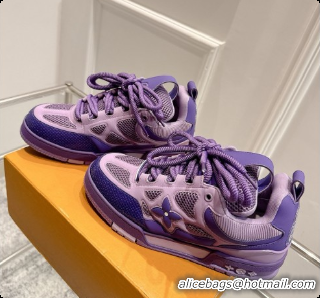 Good Product Louis Vuitton LV Skate Sneaker in Beige Mix of Materials LV073044 Purple 2026