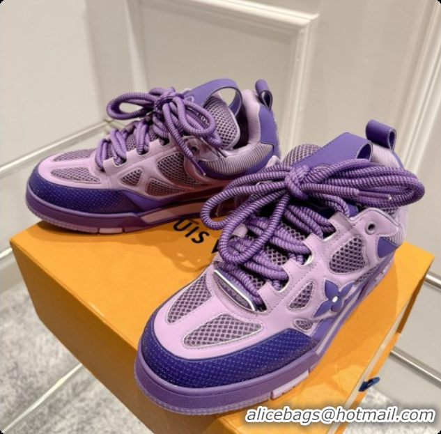 Good Product Louis Vuitton LV Skate Sneaker in Beige Mix of Materials LV073044 Purple 2026