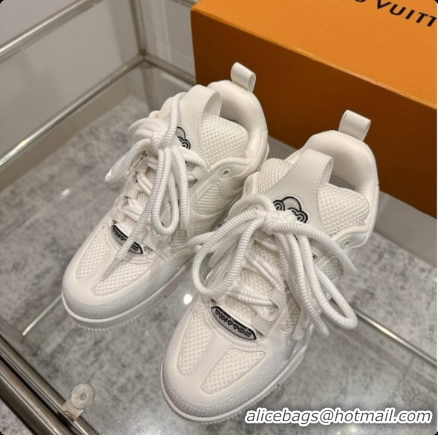 Perfect Louis Vuitton LV Skate Sneaker in Beige Mix of Materials LV073045 White 2026