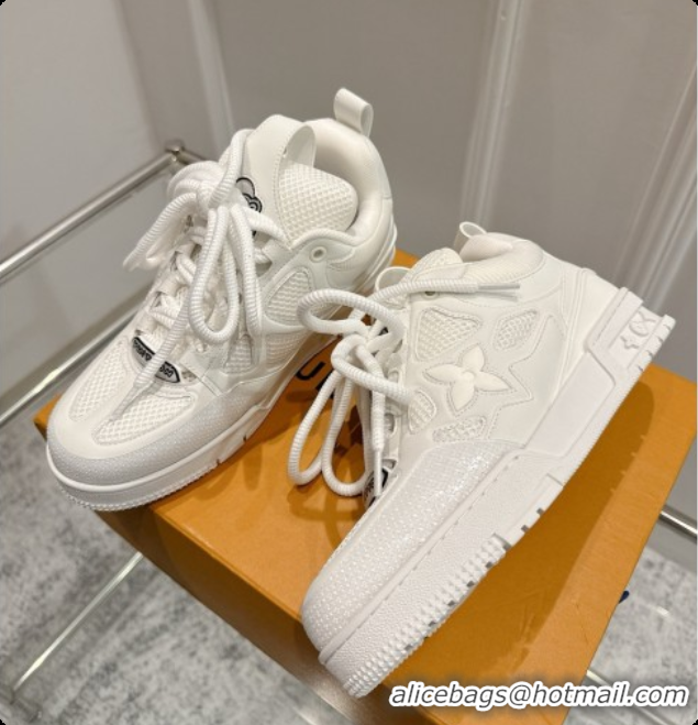 Perfect Louis Vuitton LV Skate Sneaker in Beige Mix of Materials LV073045 White 2026