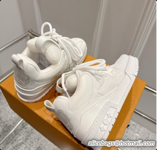 Perfect Louis Vuitton LV Skate Sneaker in Beige Mix of Materials LV073045 White 2026