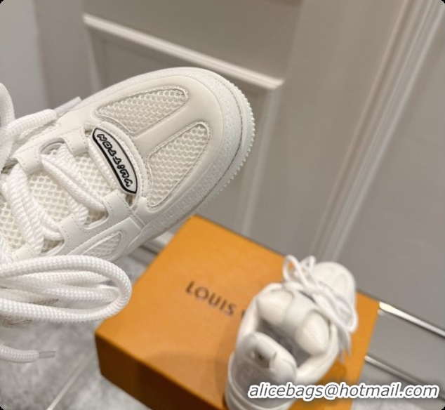 Perfect Louis Vuitton LV Skate Sneaker in Beige Mix of Materials LV073045 White 2026