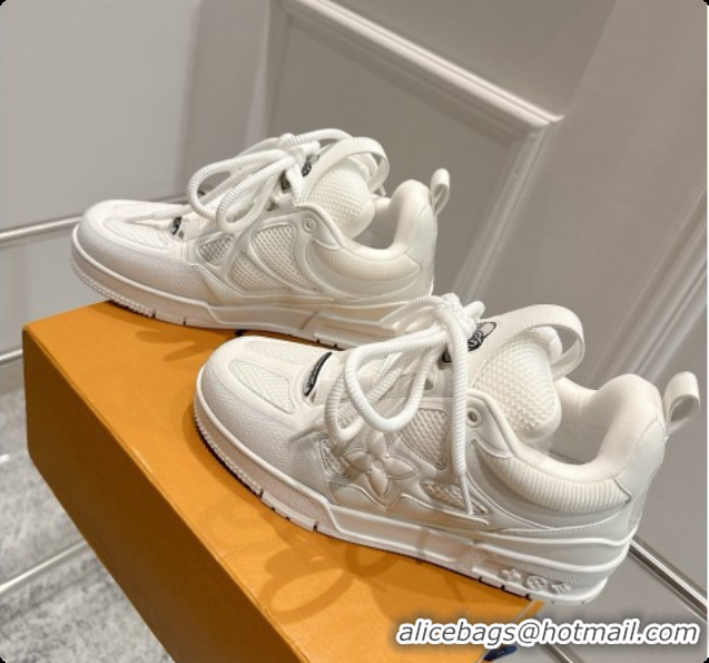 Perfect Louis Vuitton LV Skate Sneaker in Beige Mix of Materials LV073045 White 2026
