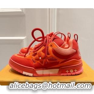 Luxury Louis Vuitton LV Skate Sneaker in Beige Mix of Materials LV073046 Red/Orange 2026