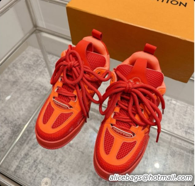 Luxury Louis Vuitton LV Skate Sneaker in Beige Mix of Materials LV073046 Red/Orange 2026