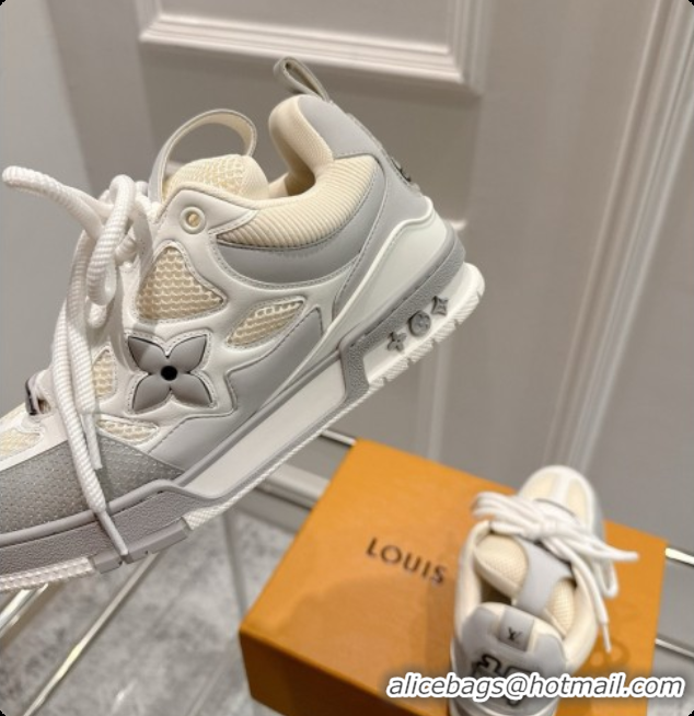 Stylish Louis Vuitton LV Skate Sneaker in Beige Mix of Materials LV073048 Beige/Grey 2026