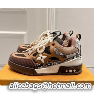Sophisticated Louis Vuitton LV Skate Sneaker in Beige Mix of Materials LV073050 Brown 2026