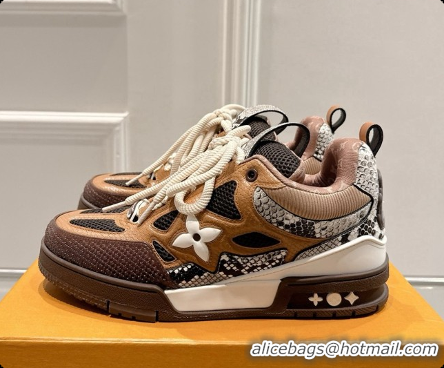 Sophisticated Louis Vuitton LV Skate Sneaker in Beige Mix of Materials LV073050 Brown 2026