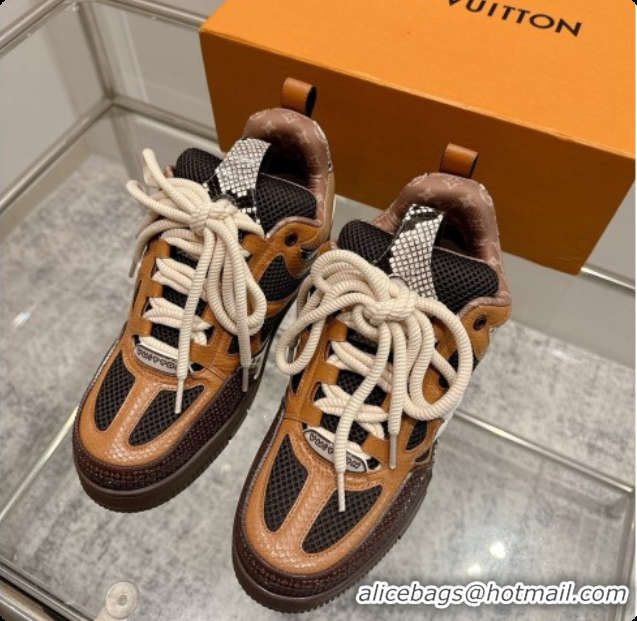 Sophisticated Louis Vuitton LV Skate Sneaker in Beige Mix of Materials LV073050 Brown 2026
