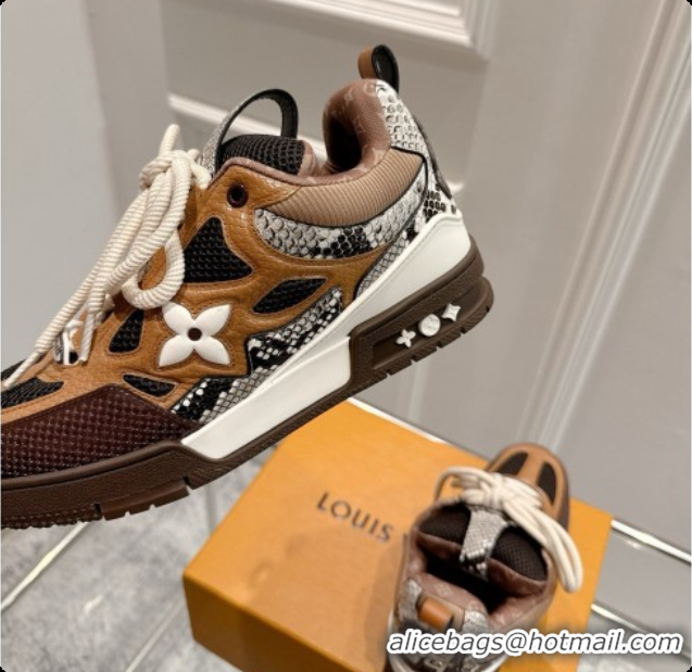 Sophisticated Louis Vuitton LV Skate Sneaker in Beige Mix of Materials LV073050 Brown 2026