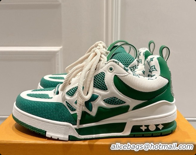 Perfect Louis Vuitton LV Skate Sneaker in Beige Mix of Materials LV073052 Green 2026