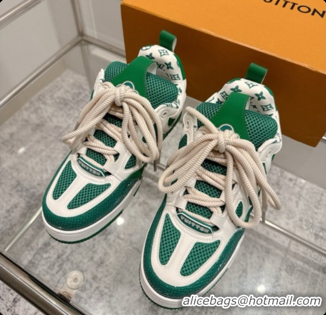 Perfect Louis Vuitton LV Skate Sneaker in Beige Mix of Materials LV073052 Green 2026