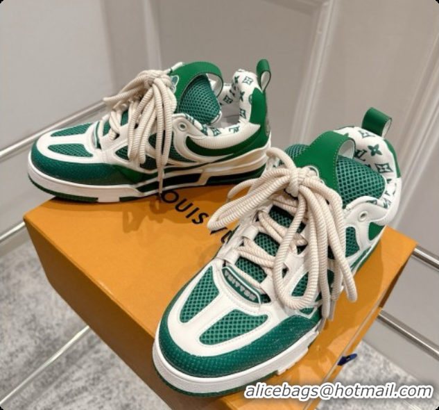 Perfect Louis Vuitton LV Skate Sneaker in Beige Mix of Materials LV073052 Green 2026