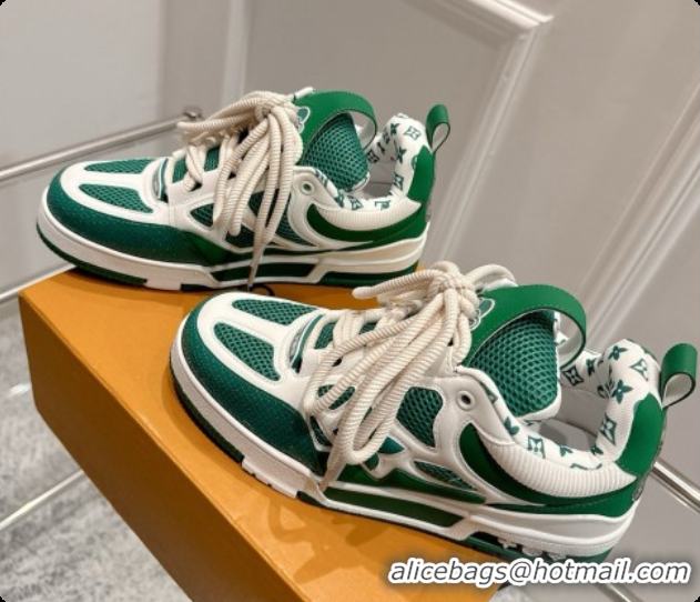 Perfect Louis Vuitton LV Skate Sneaker in Beige Mix of Materials LV073052 Green 2026