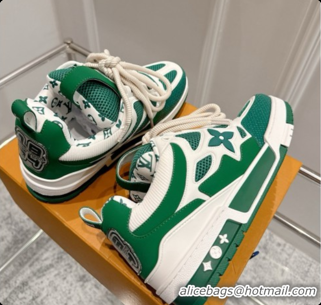 Perfect Louis Vuitton LV Skate Sneaker in Beige Mix of Materials LV073052 Green 2026