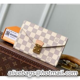 Pretty Style Louis Vuitton Lip and Eye Brush Set in Damier Azur Canvas N40947 White 2026