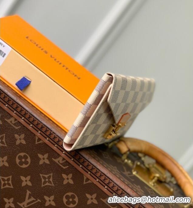 Pretty Style Louis Vuitton Lip and Eye Brush Set in Damier Azur Canvas N40947 White 2026