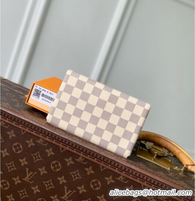 Pretty Style Louis Vuitton Lip and Eye Brush Set in Damier Azur Canvas N40947 White 2026