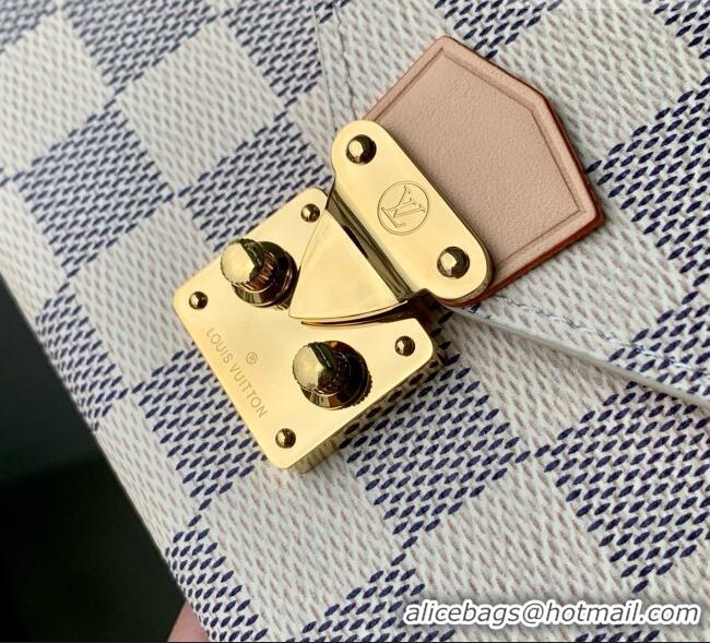 Pretty Style Louis Vuitton Lip and Eye Brush Set in Damier Azur Canvas N40947 White 2026