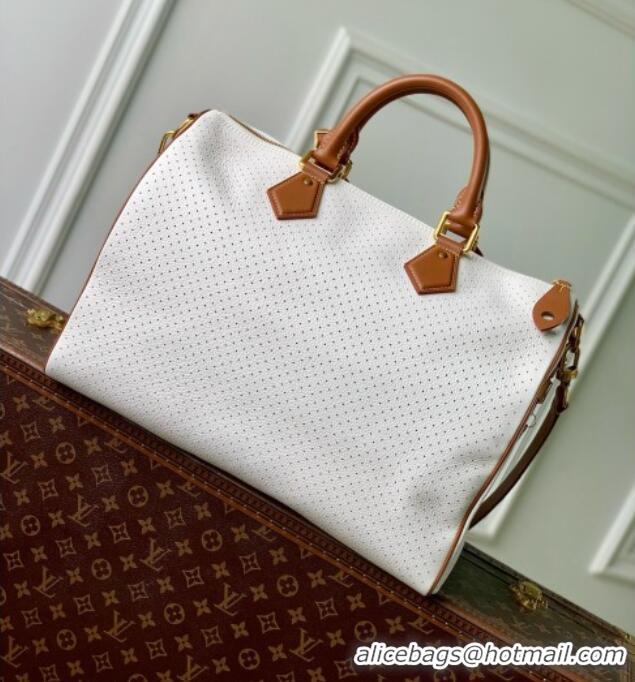 Well Crafted Louis Vuitton Speedy P9 Bandoulière 40 Bag in White Calfskin Leather M29330 2026
