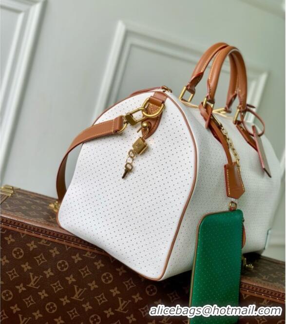 Well Crafted Louis Vuitton Speedy P9 Bandoulière 40 Bag in White Calfskin Leather M29330 2026