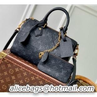 Famous Brand Louis Vuitton Speedy P9 Bandoulière 25 Bag in Ostrich Pattern Calfskin M24426 Black 2026