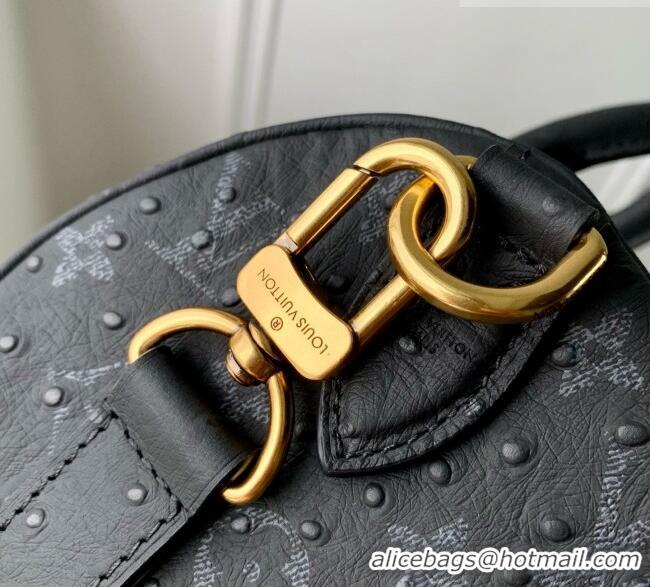 Famous Brand Louis Vuitton Speedy P9 Bandoulière 25 Bag in Ostrich Pattern Calfskin M24426 Black 2026