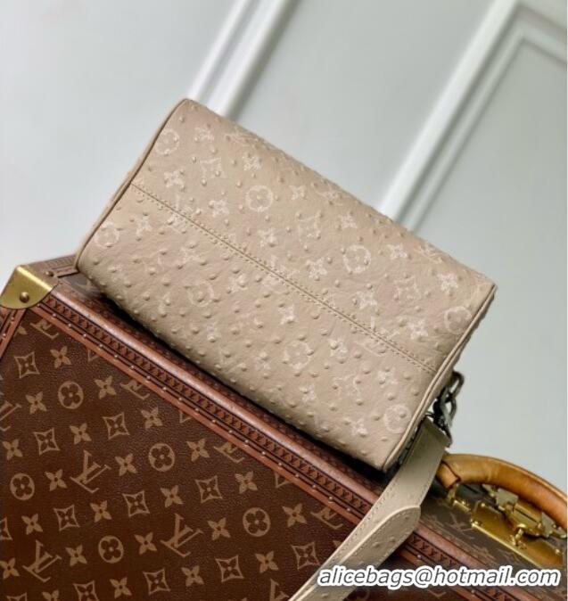 Top Grade Louis Vuitton Speedy P9 Bandoulière 25 Bag in Ostrich Pattern Calfskin M24426 Grey 2026