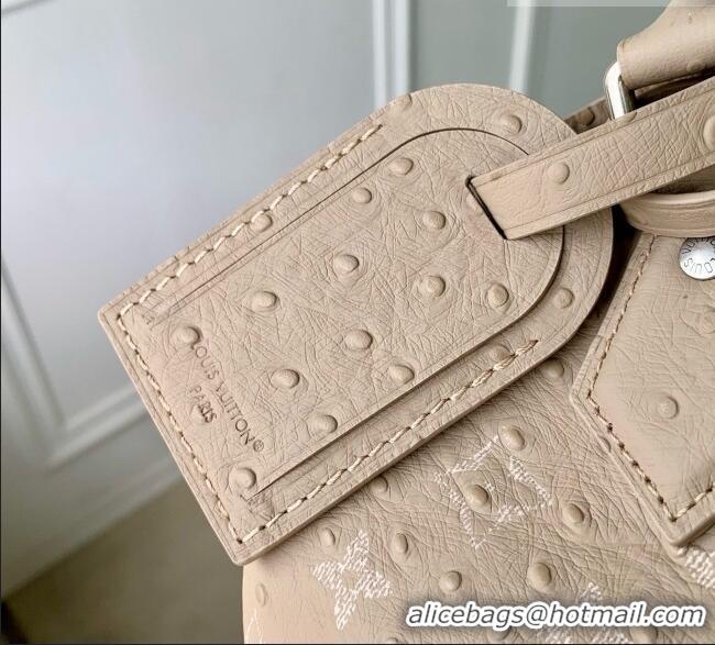 Top Grade Louis Vuitton Speedy P9 Bandoulière 25 Bag in Ostrich Pattern Calfskin M24426 Grey 2026