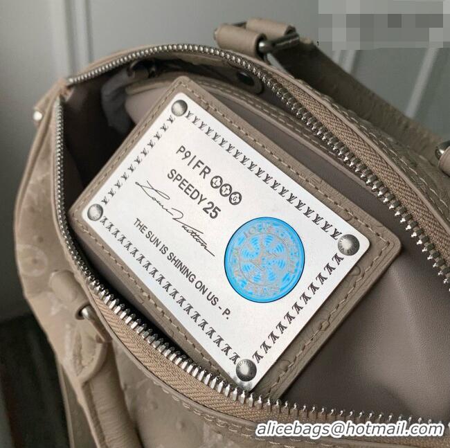 Top Grade Louis Vuitton Speedy P9 Bandoulière 25 Bag in Ostrich Pattern Calfskin M24426 Grey 2026