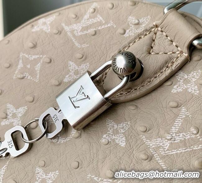 Top Grade Louis Vuitton Speedy P9 Bandoulière 25 Bag in Ostrich Pattern Calfskin M24426 Grey 2026