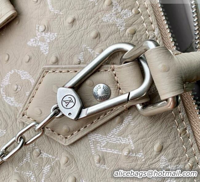 Top Grade Louis Vuitton Speedy P9 Bandoulière 25 Bag in Ostrich Pattern Calfskin M24426 Grey 2026