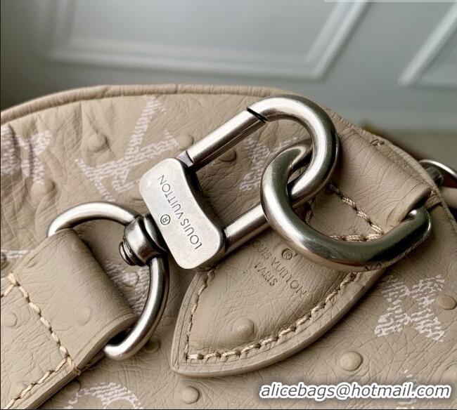 Top Grade Louis Vuitton Speedy P9 Bandoulière 25 Bag in Ostrich Pattern Calfskin M24426 Grey 2026