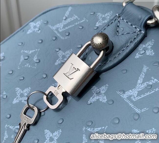 Top Design Louis Vuitton Speedy P9 Bandoulière 25 Bag in Ostrich Pattern Calfskin M24426 Blue 2026