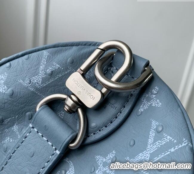 Top Design Louis Vuitton Speedy P9 Bandoulière 25 Bag in Ostrich Pattern Calfskin M24426 Blue 2026