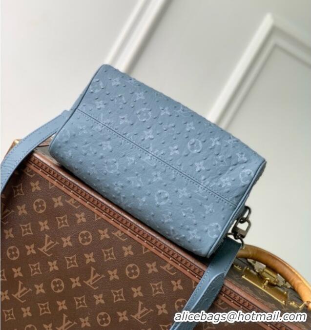 Top Design Louis Vuitton Speedy P9 Bandoulière 25 Bag in Ostrich Pattern Calfskin M24426 Blue 2026